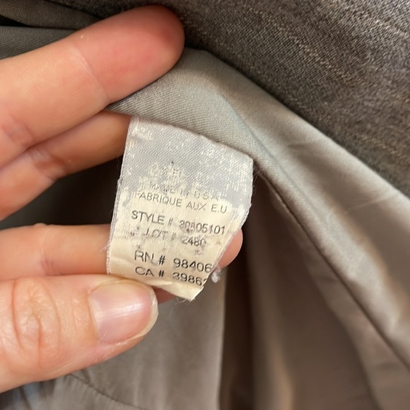 Theory Striped Wool Blend Blazer Grey/Beige Petite - Picture 6 of 11